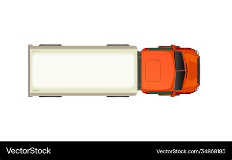 Top view realistic glossy red and white truck Vector Image