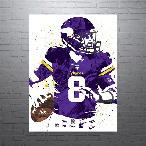 Kirk Cousins Minnesota Vikings Football Poster Man Cave - Etsy