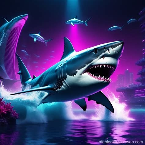 Great White Shark Underwater Encounter | Stable Diffusion Online
