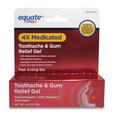 Equate 4X Medicated Toothache & Gum Relief Oral Pain Gel, 0.25 oz - Walmart.com - Walmart.com