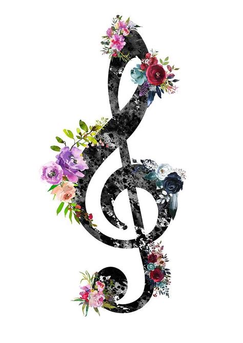 Treble Clef Digital Art - Treble Clef by Erzebet S Music Notes Drawing, Music Notes Art, Music ...