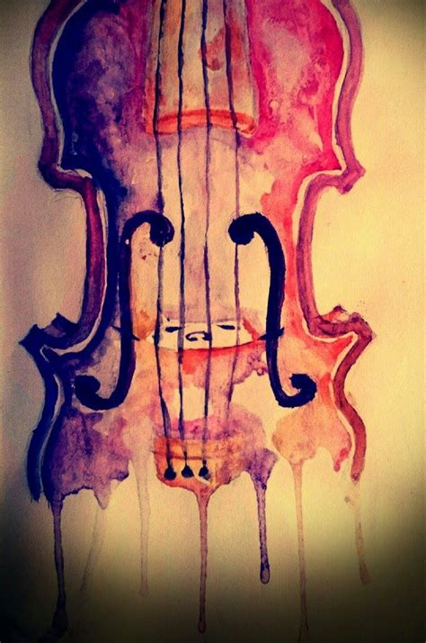 Watercolor violin by strawberriart on DeviantArt