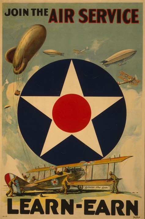 Army Air Service Zeppelin Military Airplane Vintage Poster Repro FREE S ...