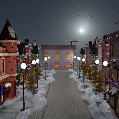 Christmas city scene 3D model | CGTrader