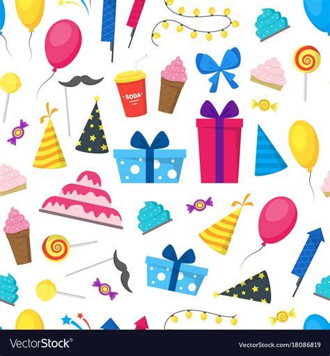 Cartoon party holiday background pattern Vector Image