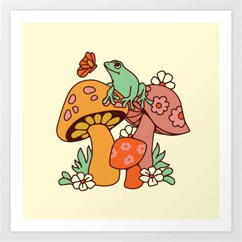 Mushroom Frog Art Print by Kira | Society6