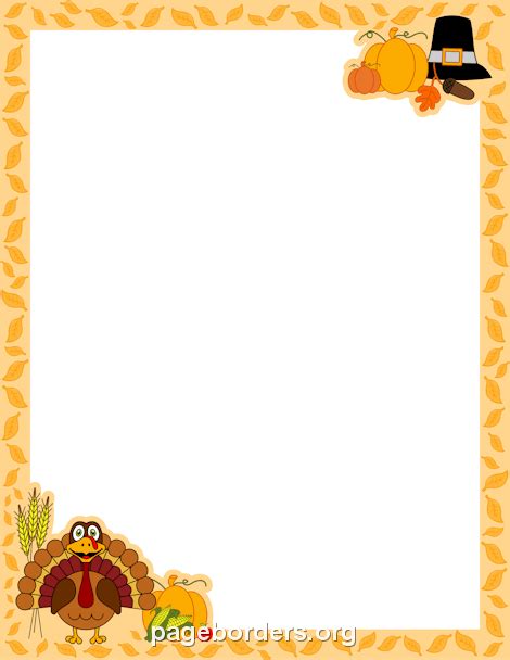 Thanksgiving Border: Clip Art, Page Border, and Vector Graphics