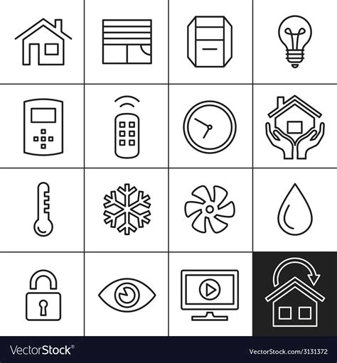 Home automation icons Royalty Free Vector Image