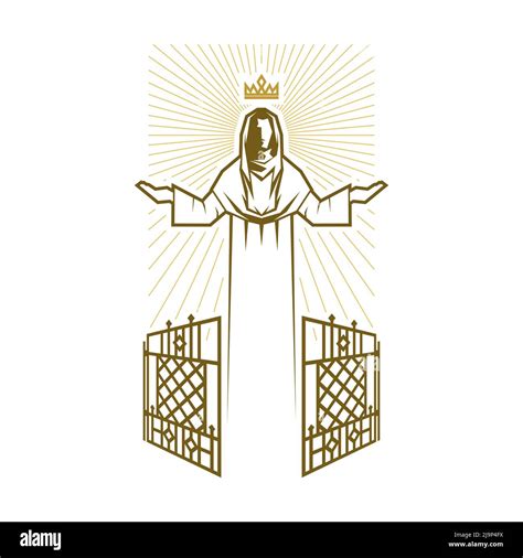 Christian illustration. Silhouette of king Jesus Christ in God's ...