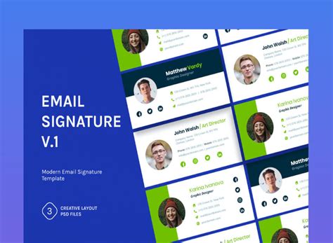 Best PSD + HTML Email Signature Templates Free Download (2024) | Envato ...