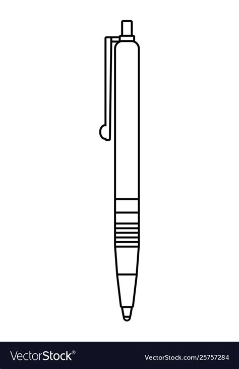 Pen design icon cartoon isolated black and white Vector Image