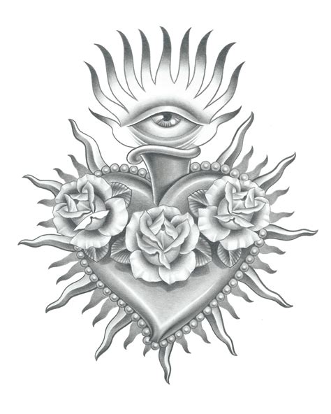 https://www.google.com/blank.html | Sacred heart tattoos, Heart drawing, Sacred heart art