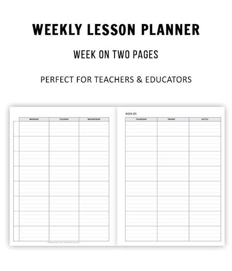 Weekly Lesson Planner Printable