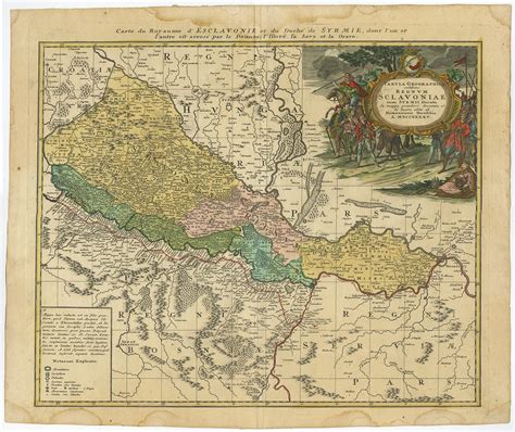 Antique Map of Slavonia by Homann Heirs (c.1745)