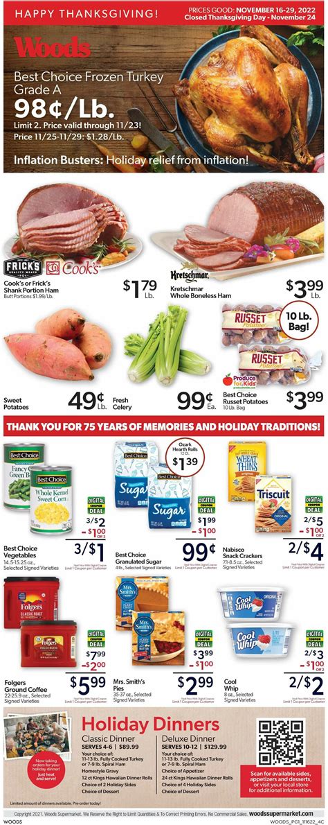 Woods Supermarket Ad Circular - 11/16 - 11/29/2022 | Rabato