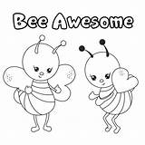 Cute Bee Coloring Pages  Free Printable Templates sketch template