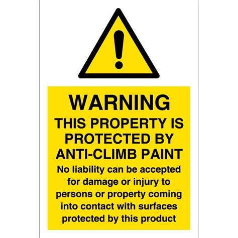 Anti Climb Paint Warning Signs - from Key Signs UK