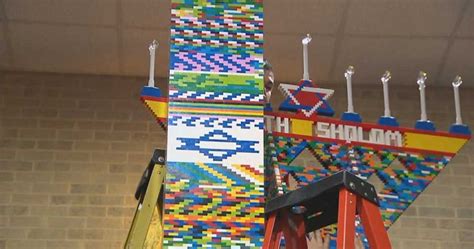 50,000 LEGO pieces used to create epic Hanukkah menorah - National ...