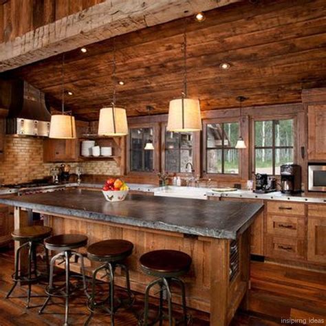 small log cabin kitchen design ideas pictures Cabin kitchen log ...