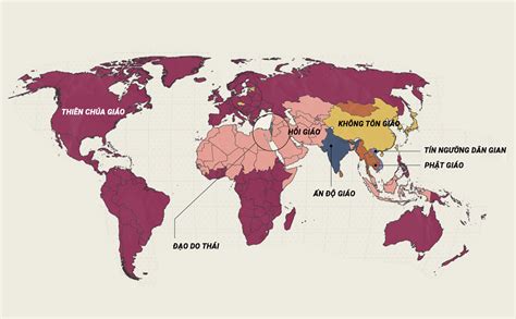 [Infographic] Bản đồ phân bổ các tôn giáo lớn trên thế giới | ITCoBan.com