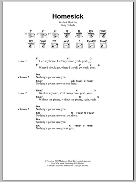 Homesick by The Vines - Guitar Chords/Lyrics - Guitar Instructor