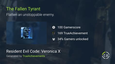 The Fallen Tyrant achievement in Resident Evil Code: Veronica X