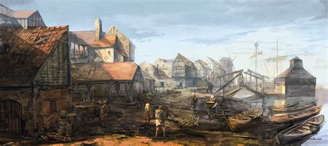 Artwork Novigrad Port - Witcher 3 CD Projekt Red