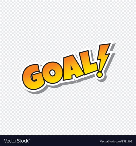 Goal cartoon sport text sticker Royalty Free Vector Image