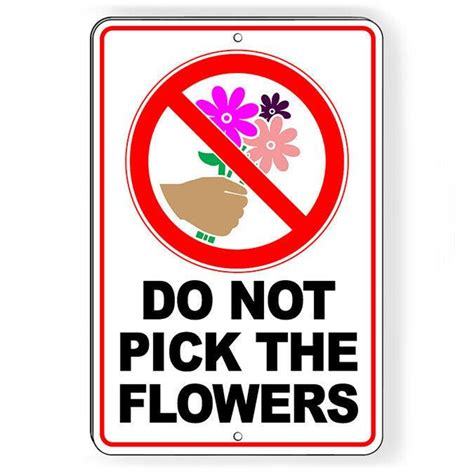 Do Not Pick the Flowers Metal Sign No Picking Plucking Keep | Etsy