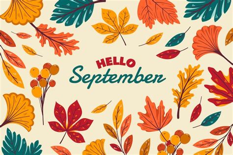 Free Vector | Flat hello september background for autumn