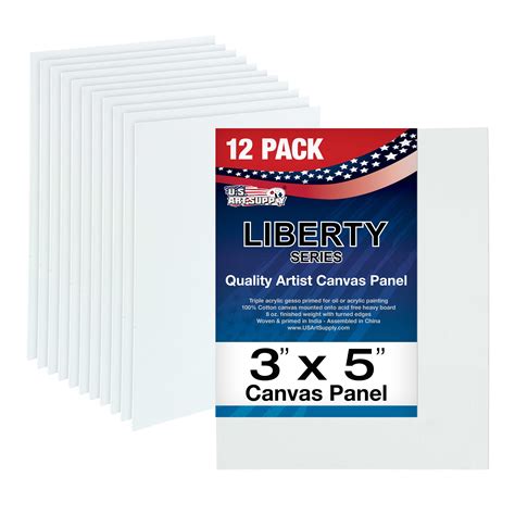 U.S. Art Supply 3" X 5" Canvas Panel Boards, 12 Pack - Walmart.com