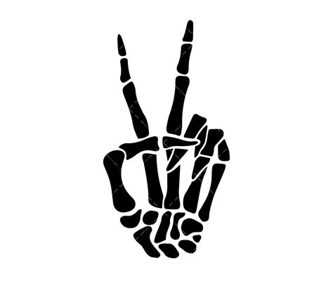 Skeleton Peace Sign SVG, PNG, PDF, Skeleton Peace Hand SVG