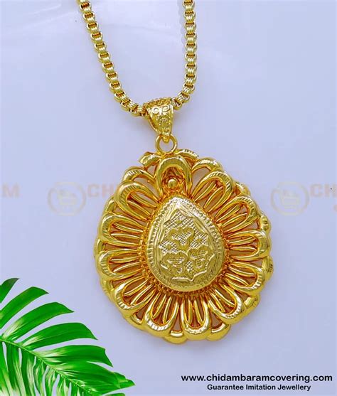 Buy Latest Gold Pattern Daily Use Without Stone Dollar Chain Designs