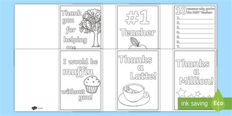 World Teachers Day Coloring In Gift Card Template