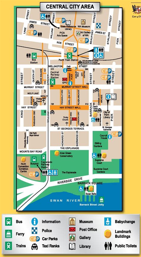 Perth city center map - Ontheworldmap.com