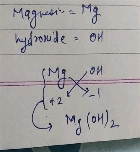 Write the chemical formula of magnesium hydroxide.