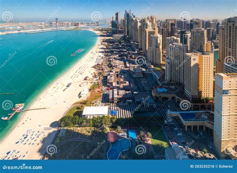 Dubai, UAE - January 7, 2020: Aerial View of JBR Walk and Beach Editorial Stock Photo - Image of ...