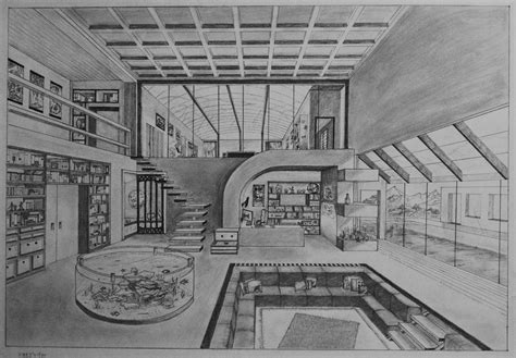ArtStation - One Point Perspective Room, Miriam B Perspective Drawing Architecture, Interior ...