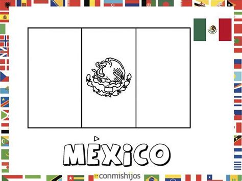 Bandera de México. Dibujos de banderas para pintar | Bandera para colorear, Banderas, Bandera