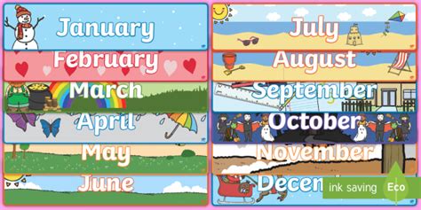 Months of the Year Banner Display Pack