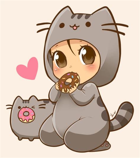 Pusheen by nekoshiei.deviantart.com on @DeviantArt | Pusheen cute, Cute kawaii drawings, Pusheen cat