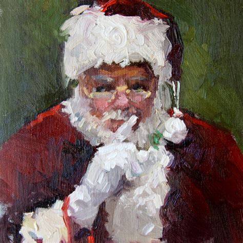 Items similar to Santa Claus Painting, Santa , 5" x 5", oil painting on ...