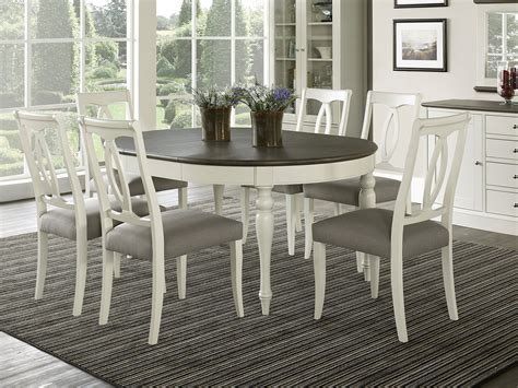 Everhome Designs - Vegas 7 Piece Round To Oval Extension Dining Table ...