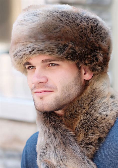 Men's Coyote Faux Fur Russian-Style Hat | Fabulous-Furs | Russian style hat, Fur hat men ...