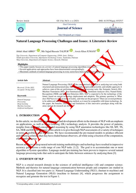 (PDF) Natural Language Processing Challenges and Issues: A Literature Review