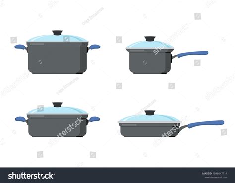 Pots Pans Set Vector Illustration Isolated Stock Vector (Royalty Free ...