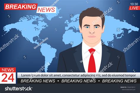 Tv News Studio Breaking News Background Stock Vector (Royalty Free ...