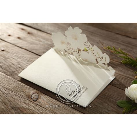 Roses in Pearl White, Floral Tri-Fold Wedding Invitation