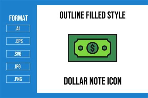 Dollar Note Outline Filled Icon Graphic by mhd.usman00 · Creative Fabrica