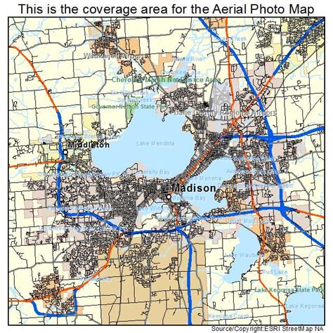 Aerial Photography Map of Madison, WI Wisconsin